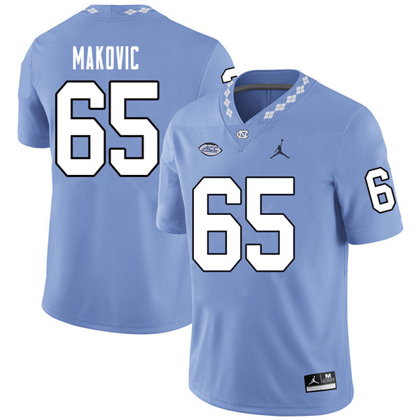 Jordan Brand Men #65 Nick Makovic North Carolina Tar Heels College Football Jerseys Sale-Carolina Bl